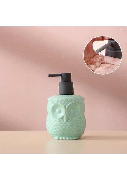 Yeşil-S Tarzı Baykuş Sincap Losyon Şişesi Banyo Ürünleri Seramik Sabunluk El Yıkama Sıvısı Dağıtıcı Banyo Basın Şişesi ZM12 (Yurt Dışından)