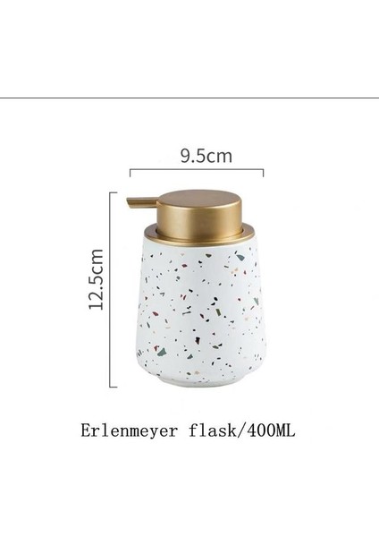 400ML Tarzı Yüksek Kaliteli Terrazzo Stil Sıvı Sabunluk Seramik Malzeme Şık Şampuan Dağıtıcısı El Sabunu Şişesi Banyo Aksesuarları (Yurt Dışından)