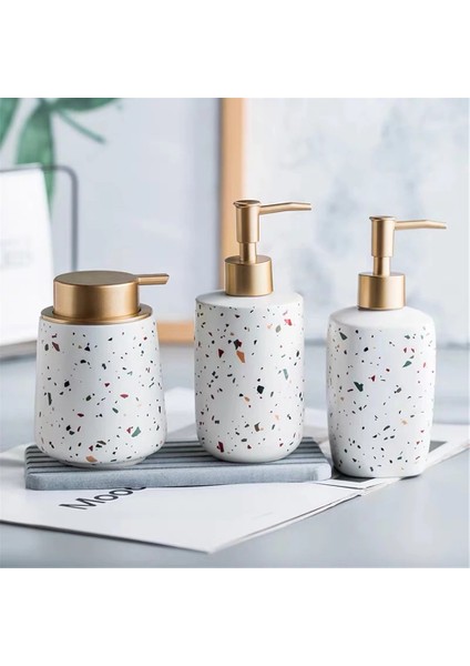 400ML Tarzı Yüksek Kaliteli Terrazzo Stil Sıvı Sabunluk Seramik Malzeme Şık Şampuan Dağıtıcısı El Sabunu Şişesi Banyo Aksesuarları (Yurt Dışından) fiyatları