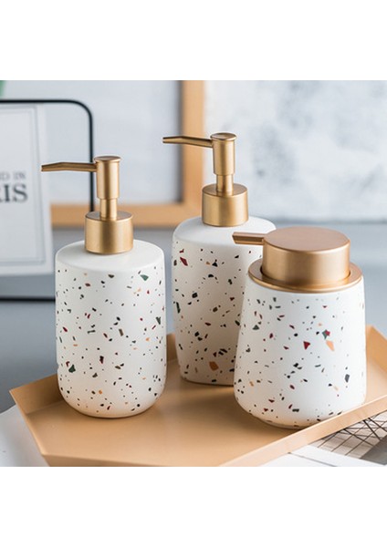 400ML Tarzı Yüksek Kaliteli Terrazzo Stil Sıvı Sabunluk Seramik Malzeme Şık Şampuan Dağıtıcısı El Sabunu Şişesi Banyo Aksesuarları (Yurt Dışından) modelleri