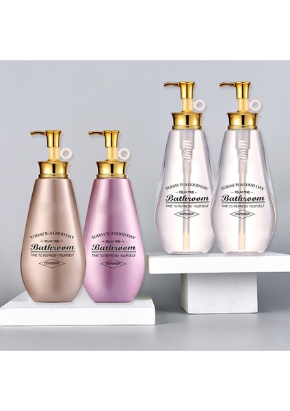 C Stili Losyon Sabun Dağıtıcı Şişe Doldurulabilir Duş Şampuanı Çamaşır Şişeleri Yeniden Kullanılabilir Banyo Oval Altın Basma Başlığı Şişeleme (Yurt Dışından) modelleri