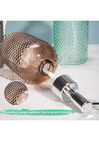 Gri Stil 400ML Cam Sıvı Sabun Dağıtıcıları Şeffaf Losyon Sıvı Sabun Şişesi Taşınabilir Banyo Mutfak Lavabo Aksesuarları (Yurt Dışından)