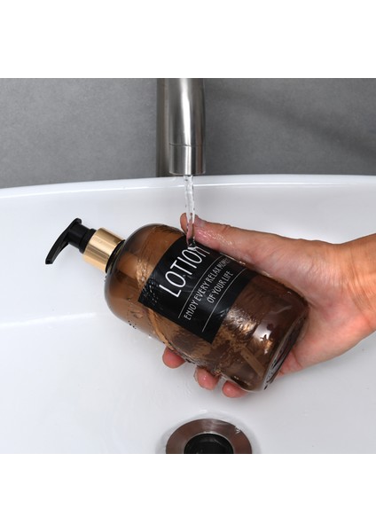 Sarı Stil 500ML Banyo Şampuan Duş Jeli 500ML Losyon Pompalı Şişe Plastik Losyon Şişesi El Sabunu Fg Şişesi Sabunluk (Yurt Dışından) indirimleri