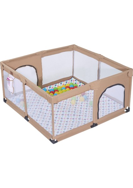 Playard Basket Potalı Güvenli Bebek ve Çocuk Oyun Alanı Oyun Parkı 125X125 Oyun Matı/ Toplar Yataklı