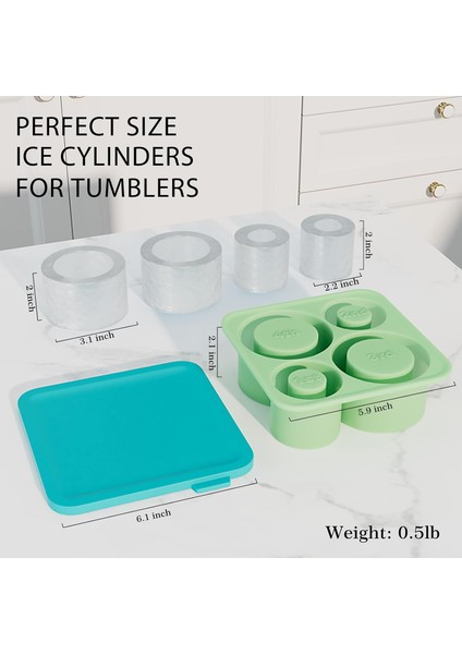 Kupası Için Buz Küpü Tepsisi, Içi Boş Silikon Silindir Buz Kalıbı, 20 Oz-40 Oz Tumbler Için Kapaklı Yeniden Kullanılabilir Buz Küpü Tepsileri (Yurt Dışından) indirimleri