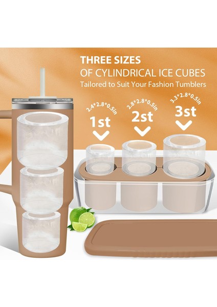 Kupası Için Buz Küpü Tepsisi: 40 Oz Tumbler Buz Kalıbı Silikon - Içi Boş Silindir Kapaklı ve Kutulu Buz Yapıcı Dondurucu (Yurt Dışından) fiyatları