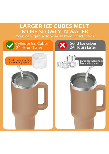 Kupası Için Buz Küpü Tepsisi: 40 Oz Tumbler Buz Kalıbı Silikon - Içi Boş Silindir Kapaklı ve Kutulu Buz Yapıcı Dondurucu (Yurt Dışından) modelleri