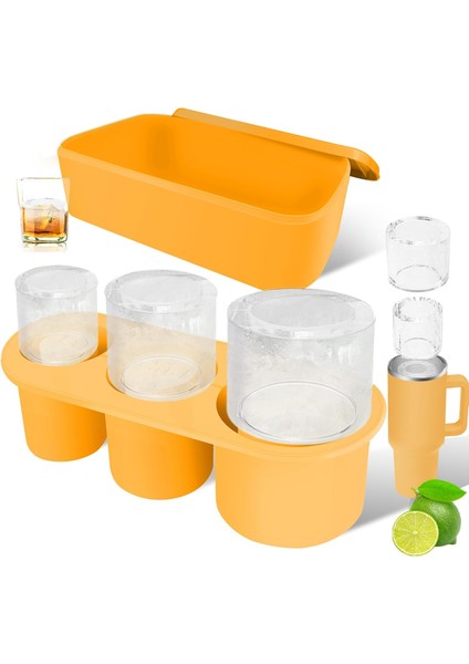 Kupası Için Buz Küpü Tepsisi: 40 Oz Tumbler Buz Kalıbı Silikon - Içi Boş Silindir Kapaklı ve Kutulu Buz Yapıcı Dondurucu (Yurt Dışından)