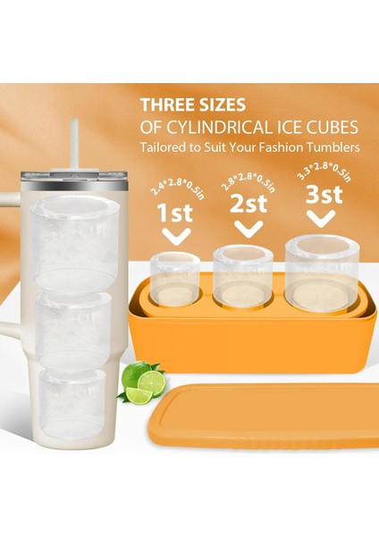 Kupası Için Buz Küpü Tepsisi: 40 Oz Tumbler Buz Kalıbı Silikon - Içi Boş Silindir Kapaklı ve Kutulu Buz Yapıcı Dondurucu (Yurt Dışından) fiyatları