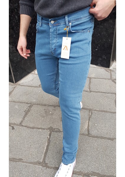 Erkek Skinny Fit Likralı Kot Pantolon