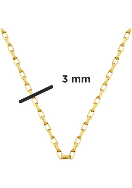 Halkalı 14 Ayar Altın Üniseks Zincir Kolye 45 Cm. indirimleri