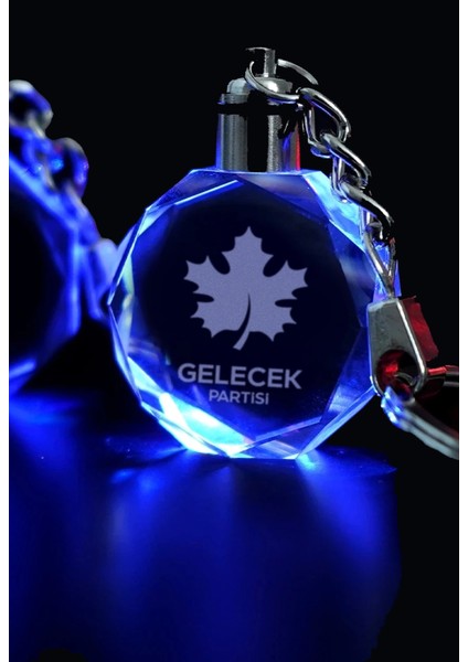 Gelecek Partisi Logolu Anahtarlık, Logolu Işıklı Anahtarlık, Cam Işlemeli Anahtarlık