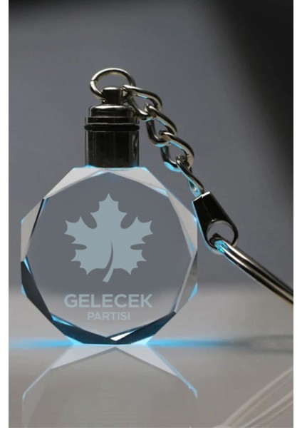 Gelecek Partisi Logolu Anahtarlık, Logolu Işıklı Anahtarlık, Cam Işlemeli Anahtarlık