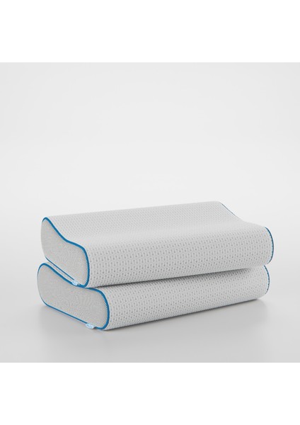 2'li Flex Tam Ortopedik Visco Konforlu Uyku Yastık Kampanyası, Ortopedik, 60 X 40 X 14/11, Beyaz