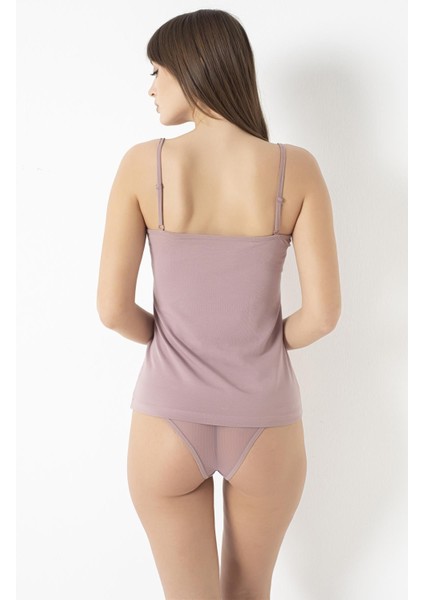 Kadın Likralı İnce Askı Tüllü Vizon Atlet C3T0N0O108 indirimleri