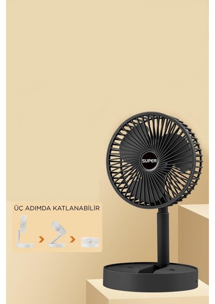 F-06 Siyah Mini Fan Vantilatör Masa Fan