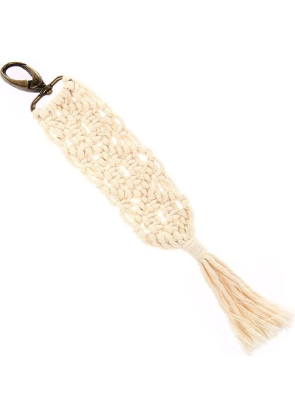 Ekru Makrome Anahtarlık