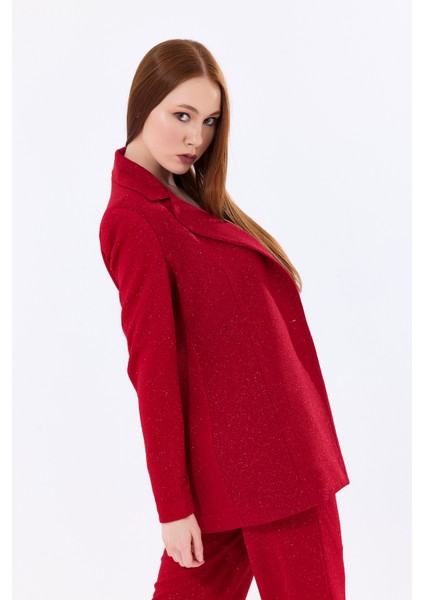 Astarlı Simli Pukuro Abiye Ceket | CKT35406 Bordo fırsatları