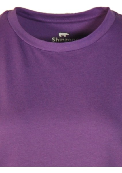 Kadın Bisiklet Yaka Basic Mor T-Shirt fiyatları