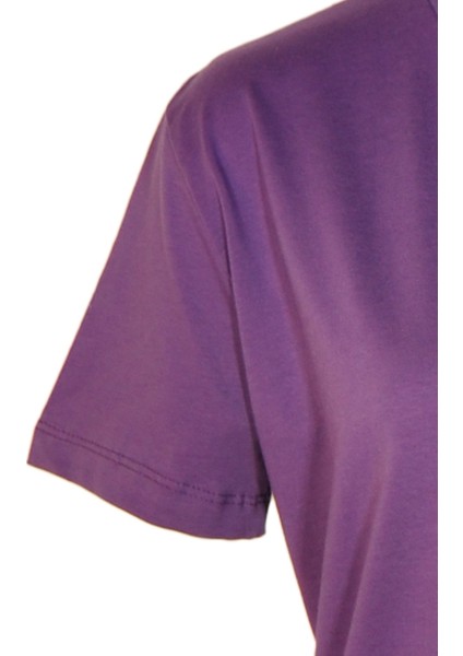 Kadın Bisiklet Yaka Basic Mor T-Shirt modelleri