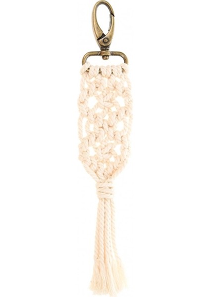 Krem Rengi Makrome Anahtarlık fiyatları