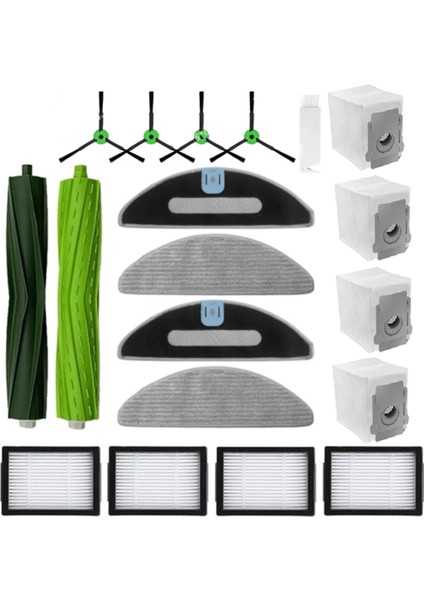 Irobot Roomba Combo J5, J5+ Plus, I5, I5+ Plus Yedek Parçalar Rulo Yan Fırça Hepa Filtre Toz Torbası Paspas Için 19 Adet (Yurt Dışından)
