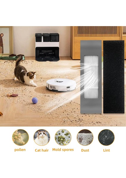 Ecovacs Deebot Ozmo T8, T8+ Vakum Robotu Yedek Parçaları Ana Yan Fırça Hepa Filtre Aksesuarları Için (Yurt Dışından)
