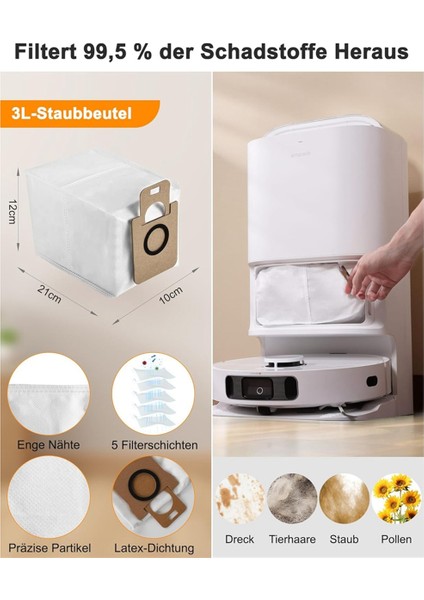 Dreame L10S L10 Pro Ultra Ana Yan Fırça Hepa Filtre Paspas Bezi Toz Torbaları Elektrikli Süpürge Parçaları (Yurt Dışından) modelleri