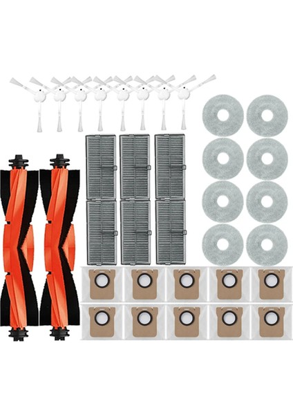 Xiaomi Mijia M30S D103CN Robot Vakum Yedek Parça Ana Yan Fırça Hepa Filtre Paspas Bezi Toz Torbaları Aksesuarları (Yurt Dışından)