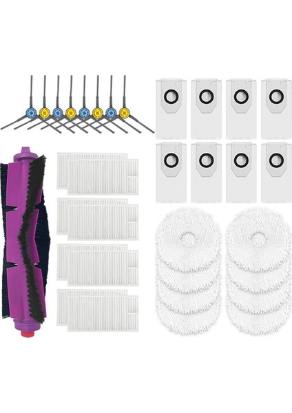 Midea V12 Robot Vakum Ana Yan Fırça Hepa Filtre Paspas Pedi Toz Torbası Yedek Yedek Aksesuarlar (Yurt Dışından)