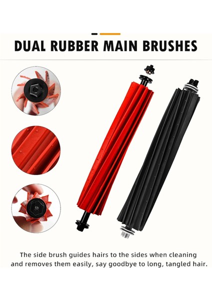 Vakum Ana Yan Fırça Hepa Filtre Paspas Pedi Yedek Parça Kiti Roborock Q8 Max, Max Artı Robotlu Süpürge (Yurt Dışından)