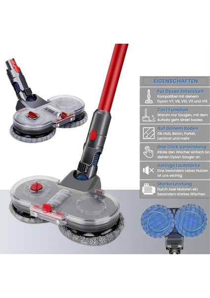 Dyson V7 V8 V10 V11 V15 Kuru ve Islak Paspas Kafasının Değiştirilmesi Için Elektrikli Paspas Kafası Aparatı (Yurt Dışından) fiyatları