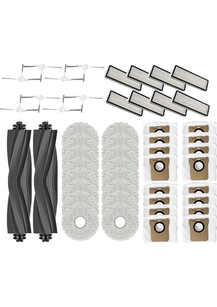 Xiaomi Robot Vakum X10 + Yedek Parça Aksesuarları Ana Yan Fırça Hepa Filtre Paspas Toz Torbası (Yurt Dışından)