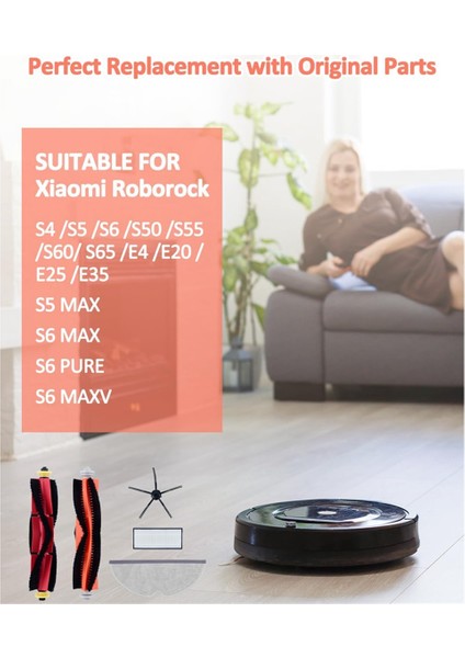 Xiaomi Roborock S5 Max S6 Max S6 Saf S6 Maxv S4 S5 S6 S50 S55 S60 S65 E4 E20 E25 E35 Ana Yan Fırça Filtre Mops (Yurt Dışından)