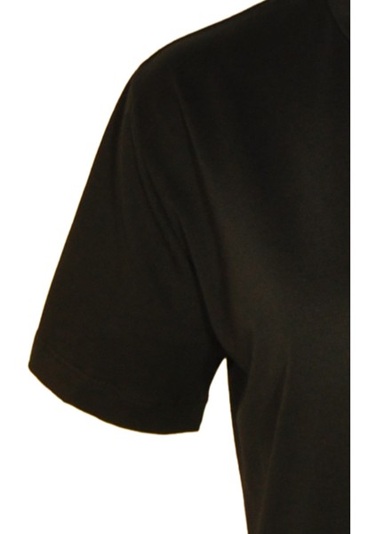 Kadın Bisiklet Yaka Basic Siyah T-Shirt modelleri