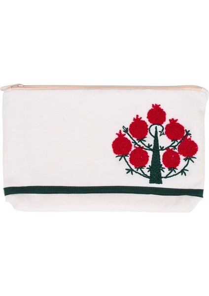 Nar İşlemeli Makyaj Çantası