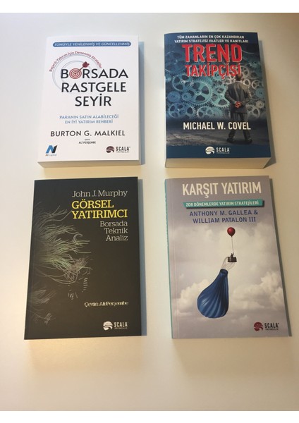 Borsada Rasgele Seyir+Trend Takipcisi+Gorsel Yatirimci+Karsit Yatirim 4 Set Kitap