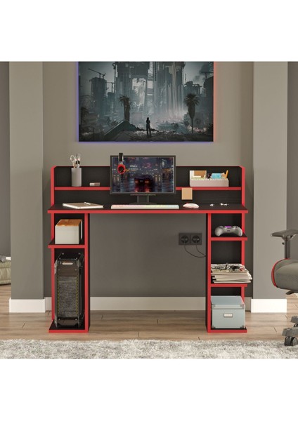 Vader Oyuncu Masası Gaming Çalışma Masası Siyah-Kırmızı Vr1-Bk fiyatları