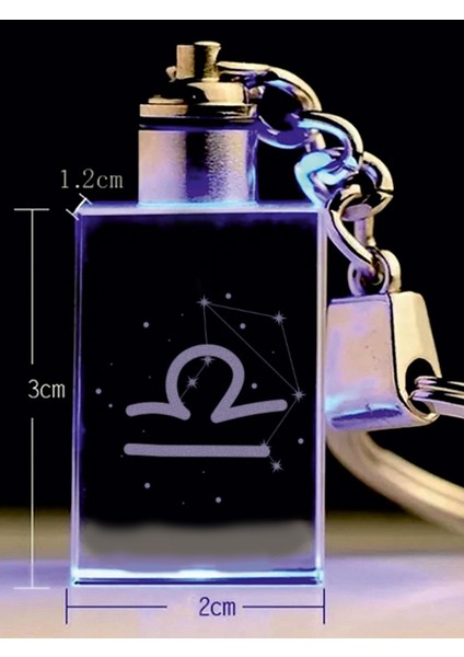 Terazi Burç Logolu Cam Anahtarlık, Işıklı Anahtarlık, 2d Patlatma Anahtarlık, LED Anahtarlık fiyatları