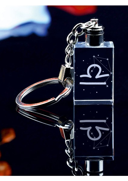 Terazi Burç Logolu Cam Anahtarlık, Işıklı Anahtarlık, 2d Patlatma Anahtarlık, LED Anahtarlık modelleri