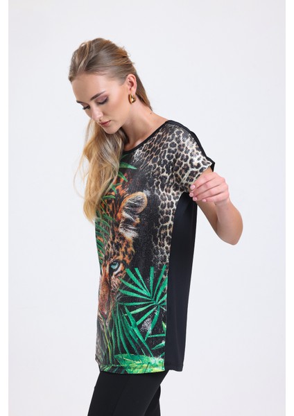 Dijital Baskılı Detaylı Payet Tunik | BLZ34628 fiyatları