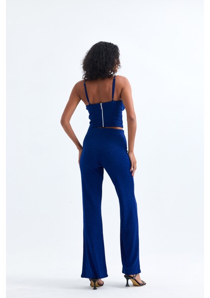 Beli Lastikli Simli Pukuro Abiye Pantolon | PNT35399 Saks indirimleri