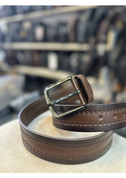 4 cm Deri Desenli Erkek Kemeri modelleri