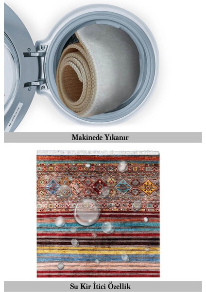 Oxford 063 Dekoratif Kaymaz Tabanlı Saçaklı Yıkanabilir Halı Yolluk Mdd fırsatları