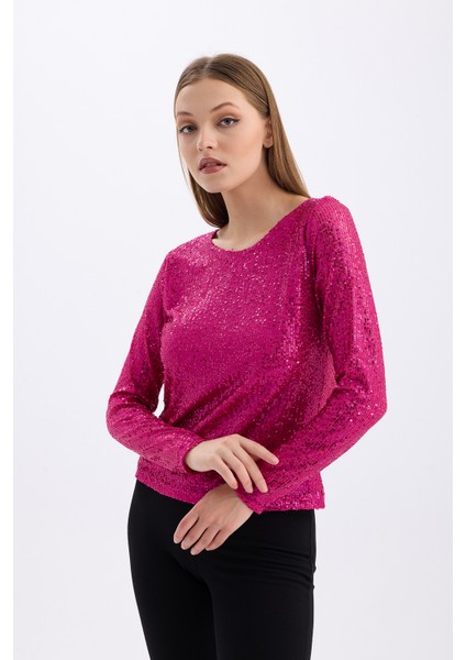 Içi Astarlı Pul Payet Abiye Bluz | BLZ35497 fiyatları