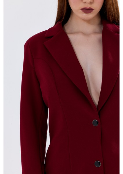 Astarlı Düğmeli Scuba Krep Ceket | CKT35446 fırsatları