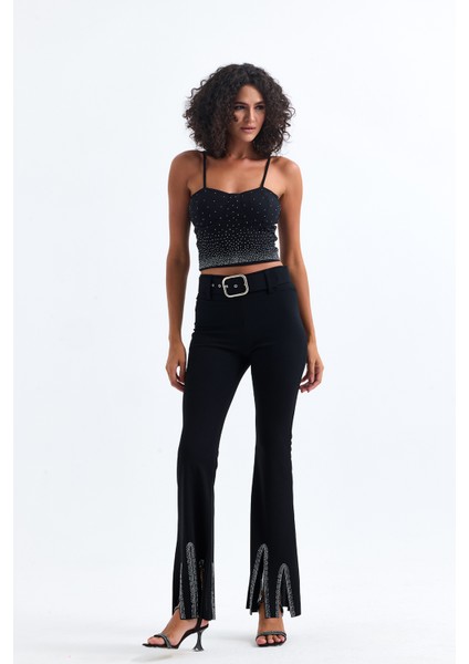 Kemerli Taş Detaylı Abiye Pantolon | PNT35061 fiyatları