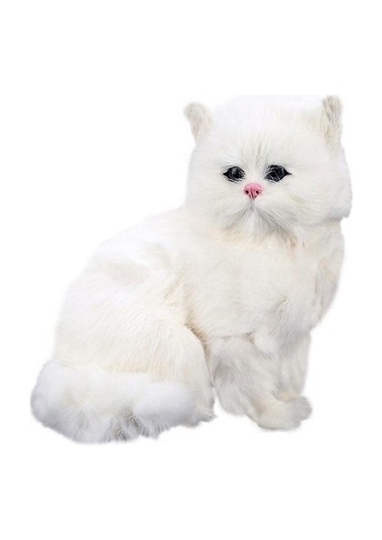 Gerçekçi Simülasyon Kedi Oyuncak - Beyaz (Yurt Dışından)