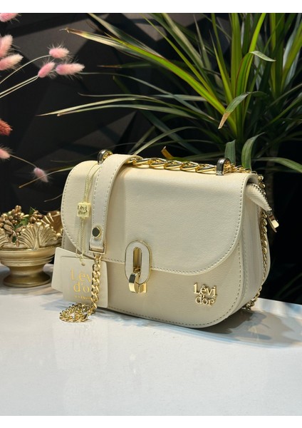 LEVDR.930113.KRM Levidor Özel Renk Kombin El ve Kol Çantası Olarak Tasarlanmış Suni Deri Bayan Omuz ve Kol Çantası