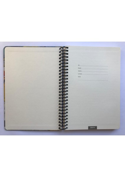 Tuval, Çizgili Defter, Spiralli Sert Kapaklı (Ön Kapak Görseli; Meyve Sepeti ile Natürmort) 16 x 23 CM,100YAPRAK